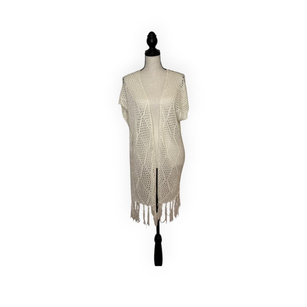 Rue 21 Sleeveless Crochet Long Sweater